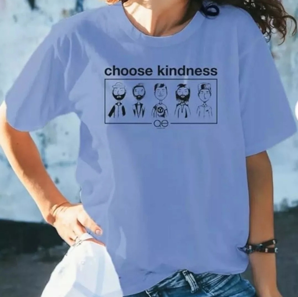 Queer Eye Official Choose Kindness Blue Tee Size XS NWT!